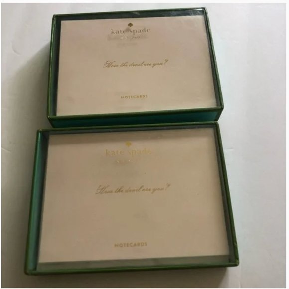 Kate Spade Notecards and Envelopes How The Devil Are You 2 boxes 19 total nwt - Picture 4 of 5